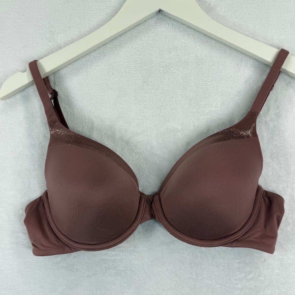 Victorias Secret Body By Victoria Lined Perfect Coverage Bra Mauve 34C